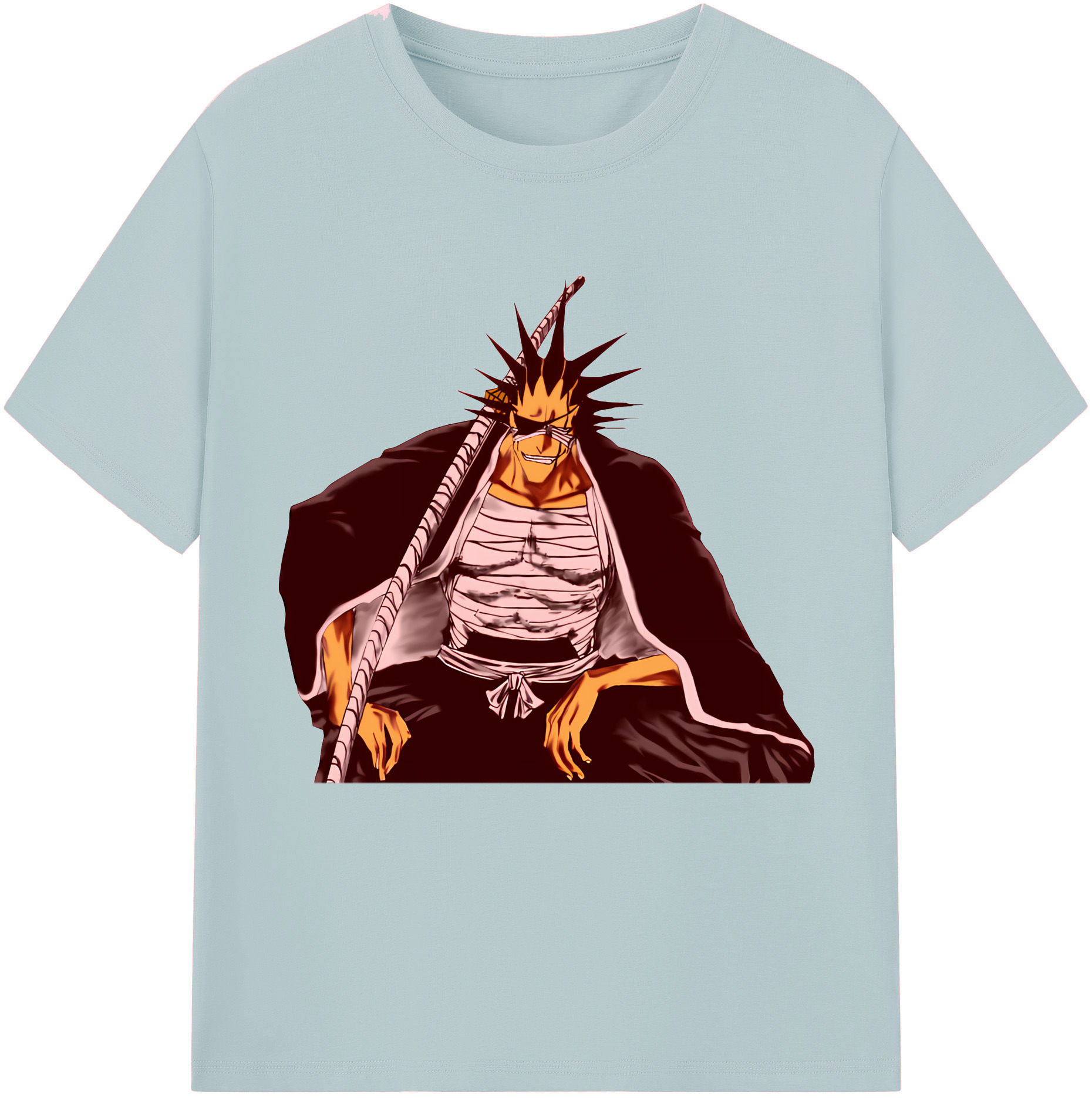（画像用） ブリーチ ざらき けんぱち BLEACH Zaraki Kenpachi 綿100％半袖Tシャツ（フロントプリント）